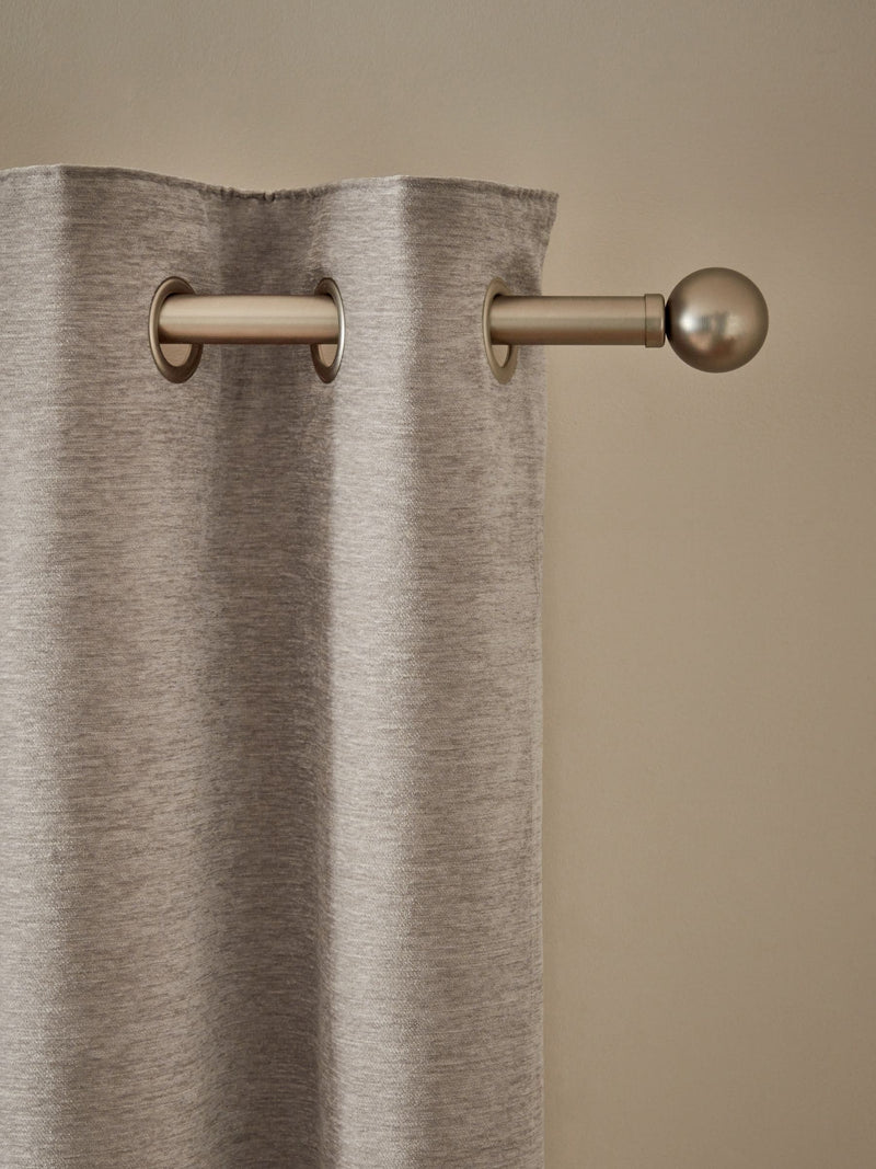 Natural soft touch chenille eyelet curtains - British product