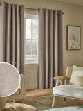 Natural soft touch chenille eyelet curtains - British product
