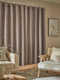 Natural soft touch chenille eyelet curtains - British product