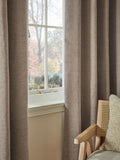 Natural soft touch chenille eyelet curtains - British product