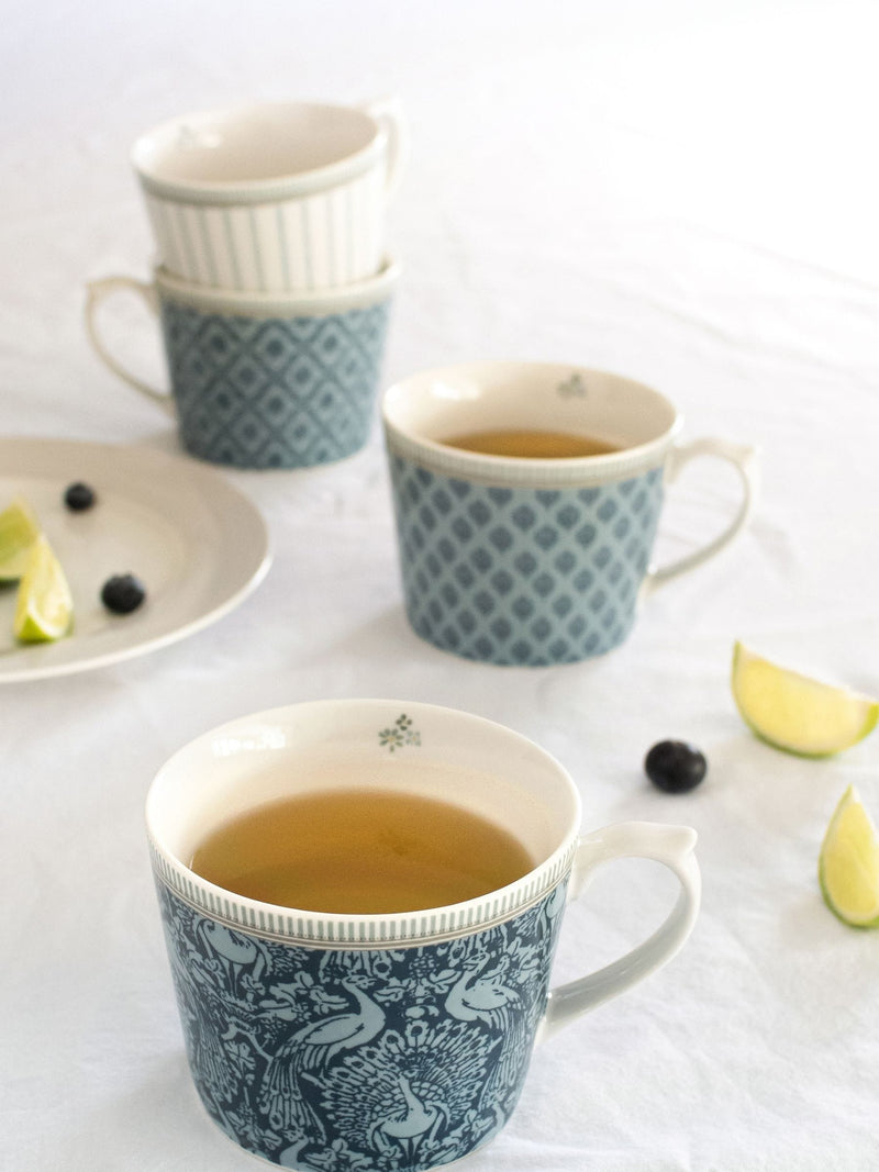 Laura Ashley White Bone China Set of 4 Mug Sets