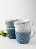 Laura Ashley Blue Bone China Set of 4 Mug Sets