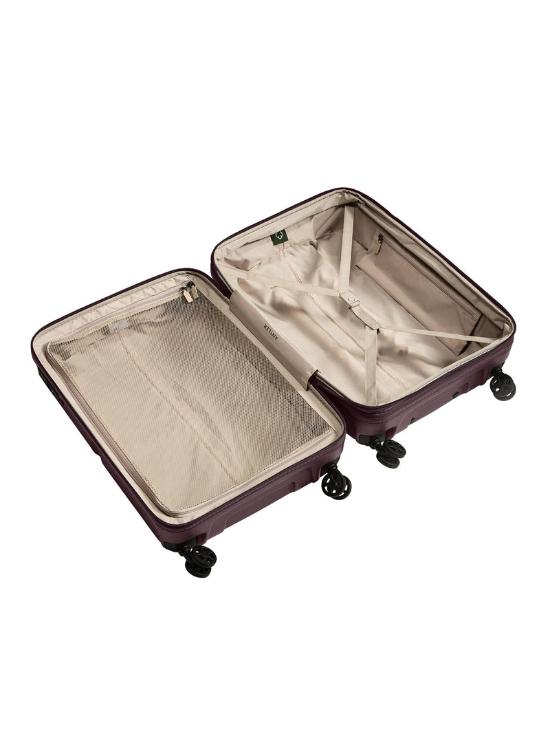 Antler purple single stripe large 68cm expandable suitcase, imported from the UK