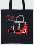 Brands In Black Disney Devil Wears Prada icons tote bag, imported from the UK