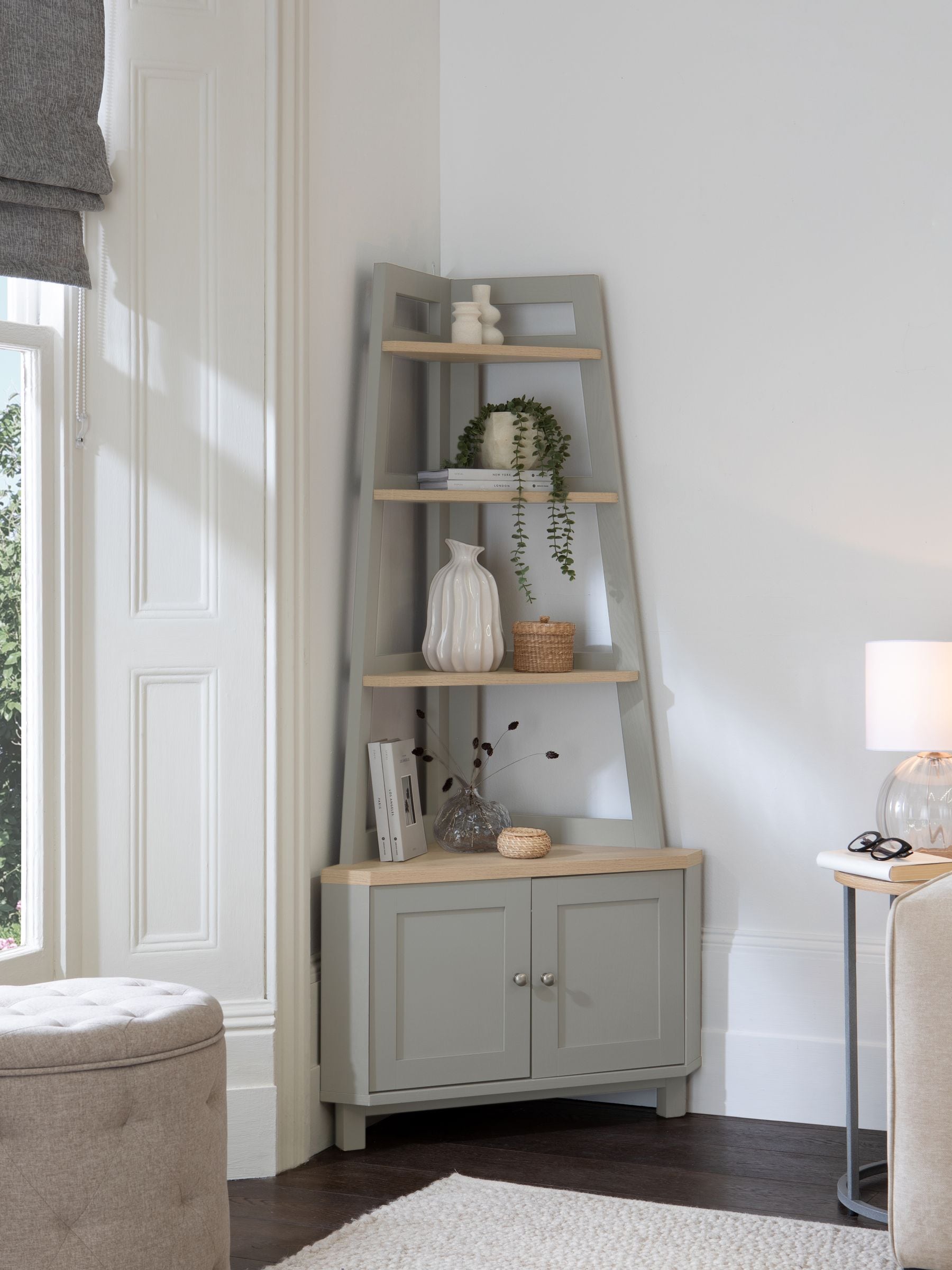 Dove Grey Malvern Corner Shelf