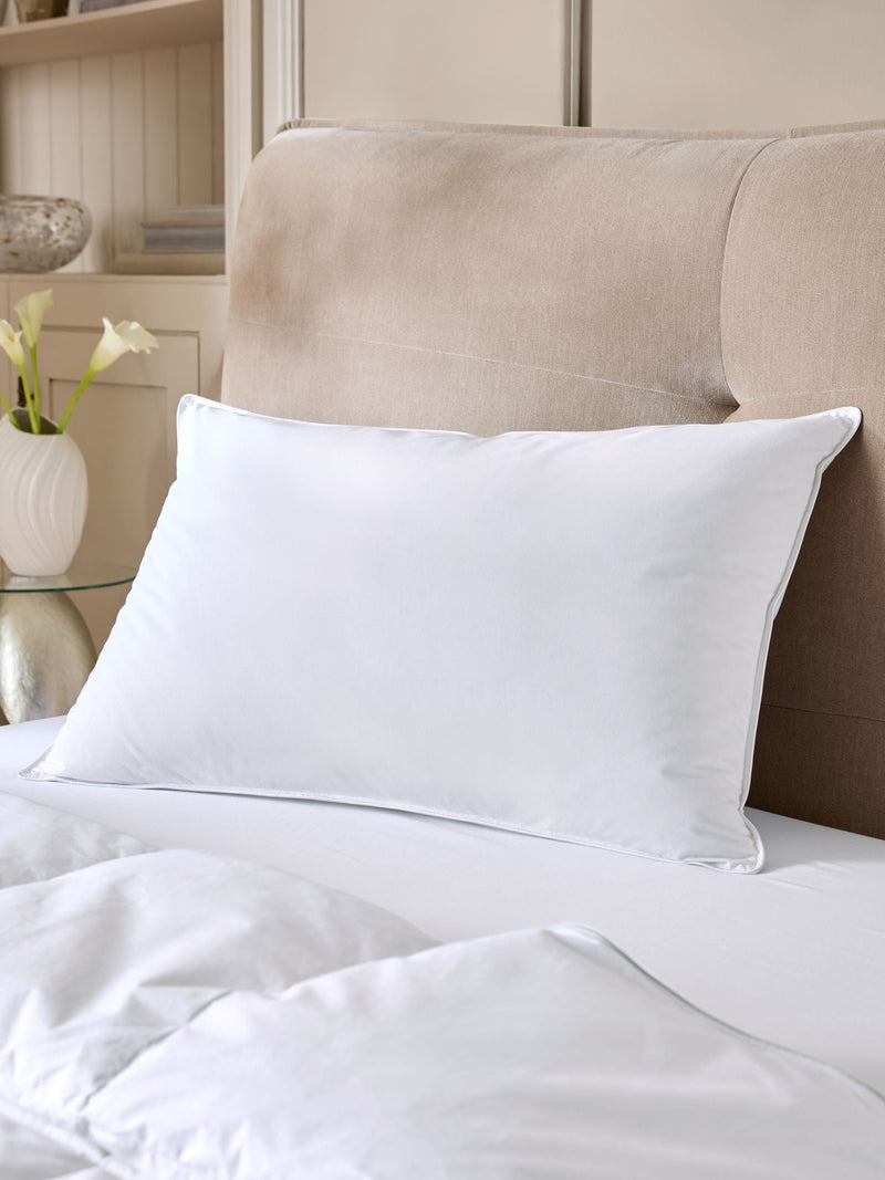 Duck down and feather support pillow with cotton cover - British product