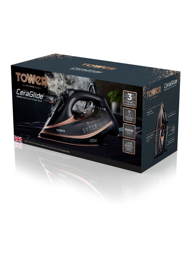 Tower pink Ceralgide 3100W iron - British product