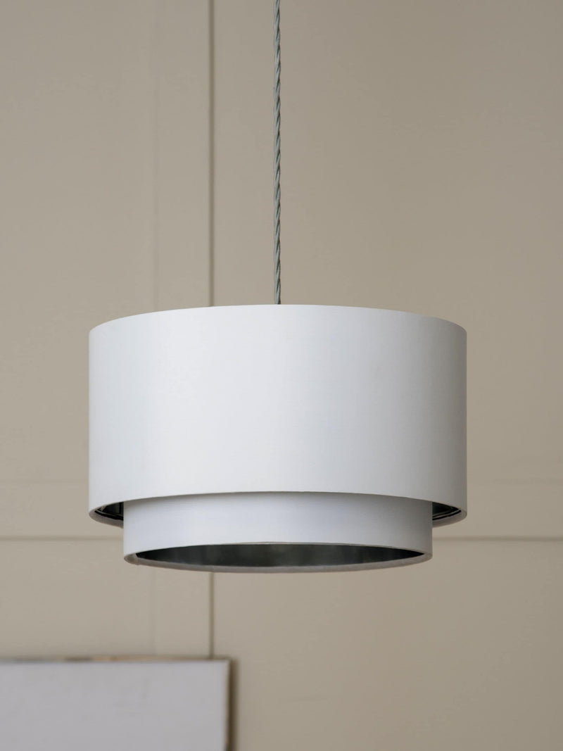Rico white 2 tier easy fit lamp shade 33cm diameter - British product