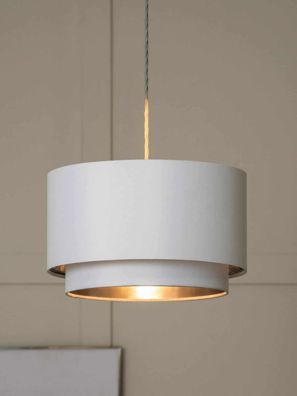 Rico white 2 tier easy fit lamp shade 33cm diameter - British product