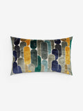 Navy blue retro cut velvet cushion 40x59cm, UK version