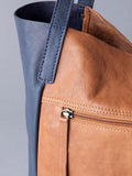 Lakeland Leather Navy/Cognac Hartsop leather tote bag, UK version
