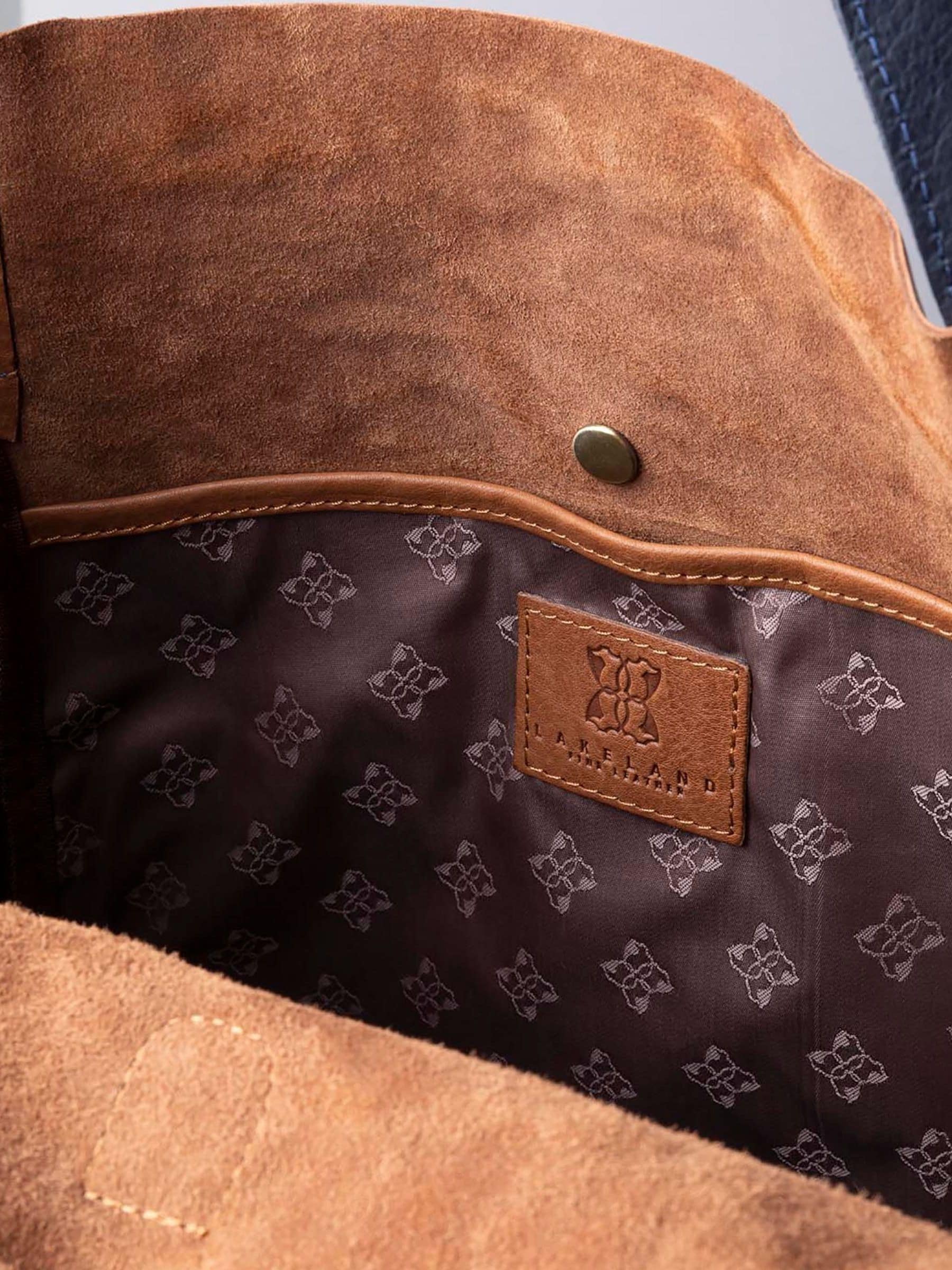 Lakeland Leather Navy/Cognac Hartsop leather tote bag, UK version