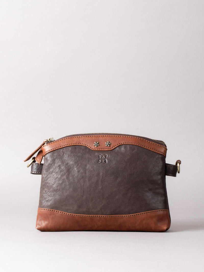 Lakeland Leather dark brown Hartsop zip cross-body bag - British product
