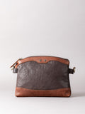 Lakeland Leather dark brown Hartsop zip cross-body bag - British product
