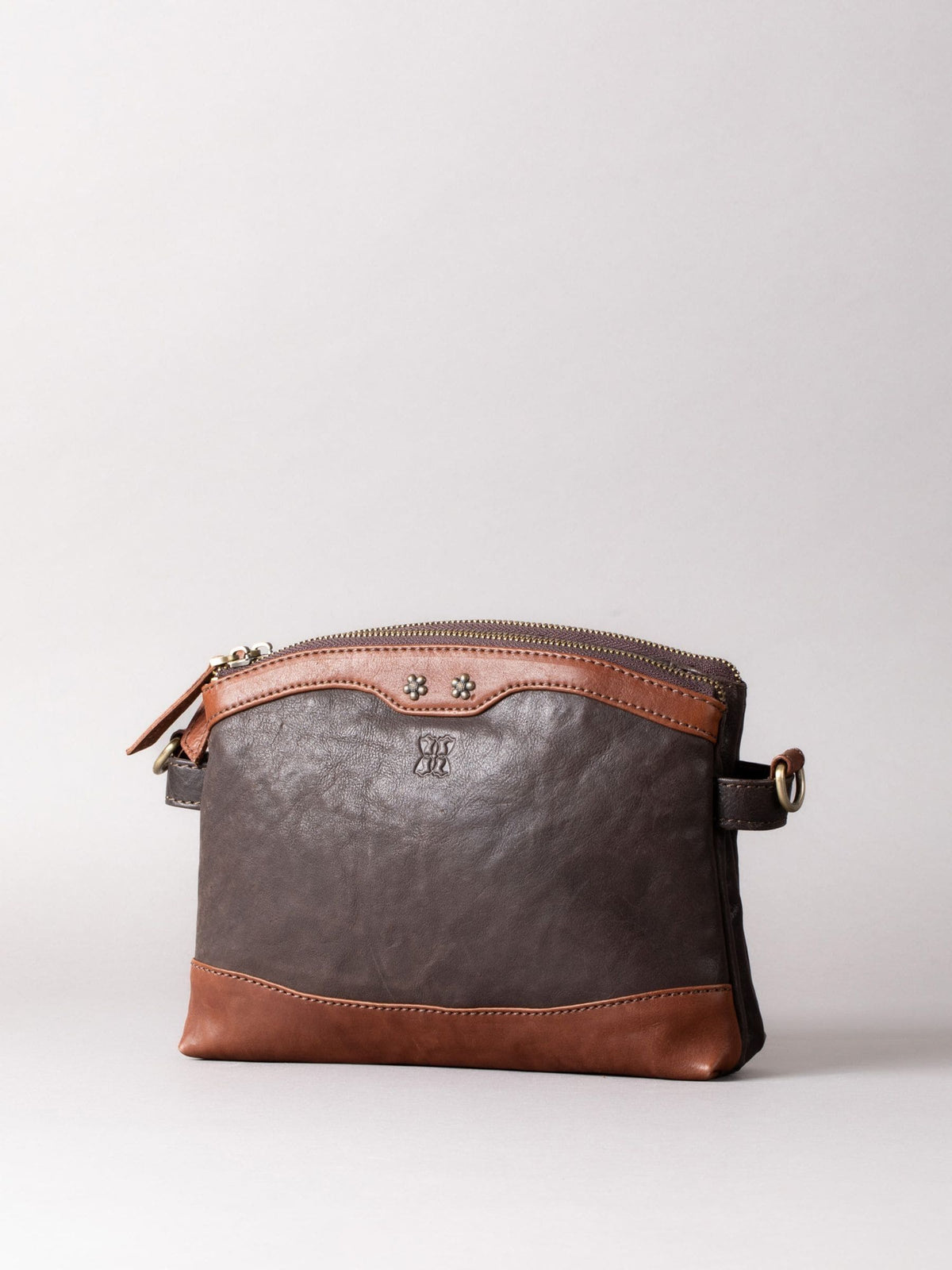 Lakeland Leather dark brown Hartsop zip cross-body bag - British product
