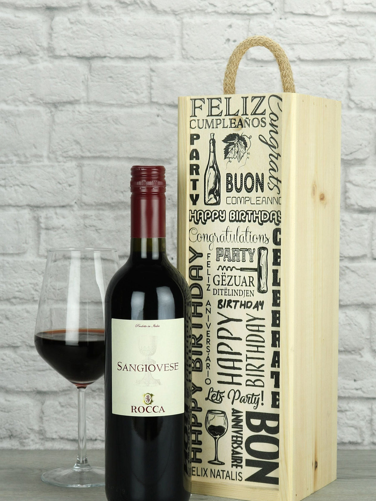 Le Bon Vin Happy Birthday Sangiovese red wine gift 750ml, UK version