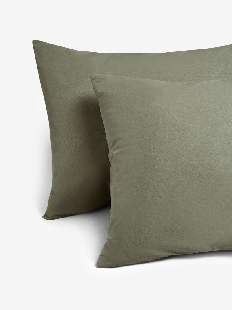 Green olive duvet cover and pillowcase set, UK version