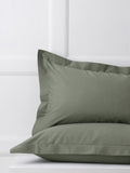 Set of 2 Green Olive Cotton Rich Pillowcases