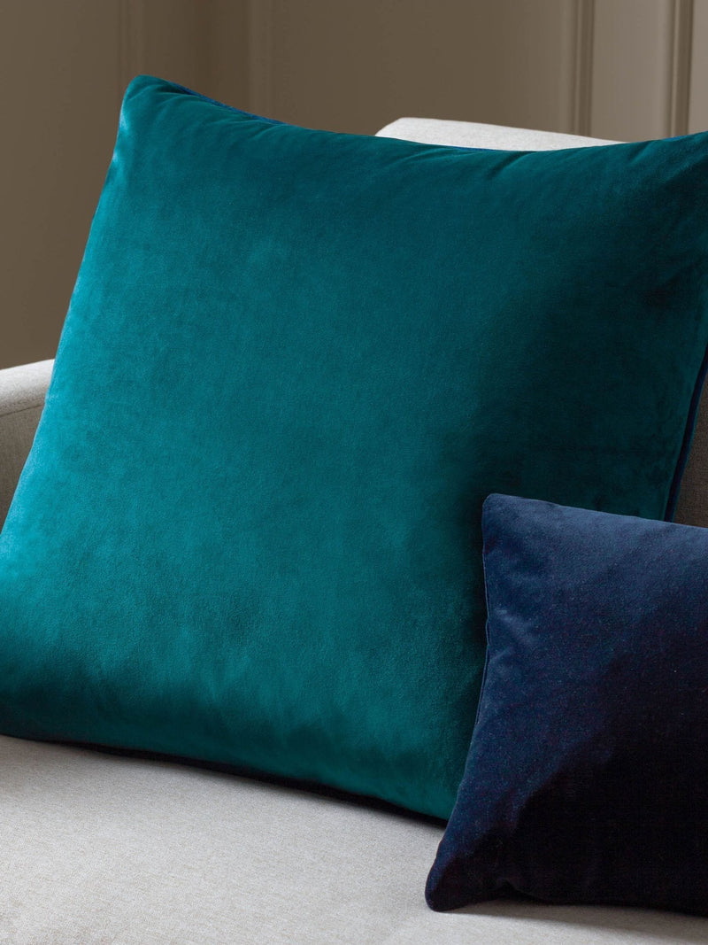Furn Teal Navy Meridian Velvet 55 x 55cm Cushion