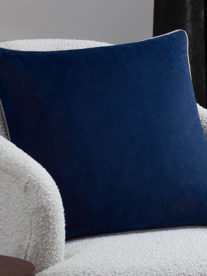Furn Navy Silver Meridian Velvet 55 x 55cm Cushion