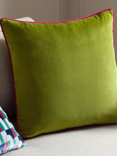 Next Furn Lime Green Meridian Velvet Cushion 55cm- Buy online at McGrocer