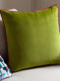 Furn Meridian Velvet Cushion lime green, UK version