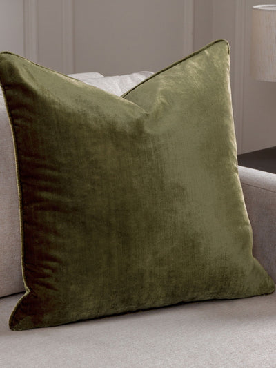 Next Paoletti Olive Green Luxe Velvet Cushion- Buy online at McGrocer