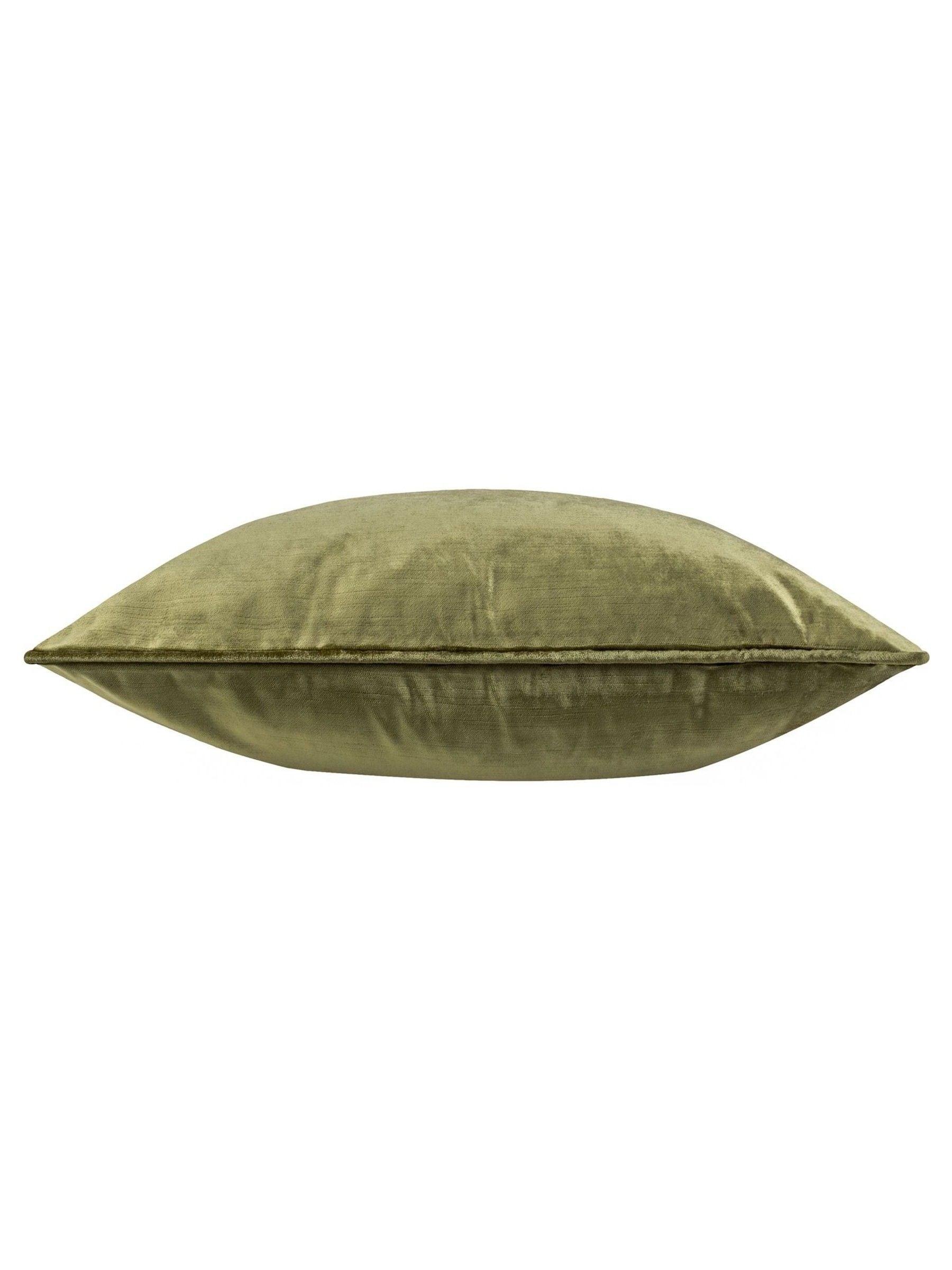 Paoletti olive green luxe velvet cushion (British brand)
