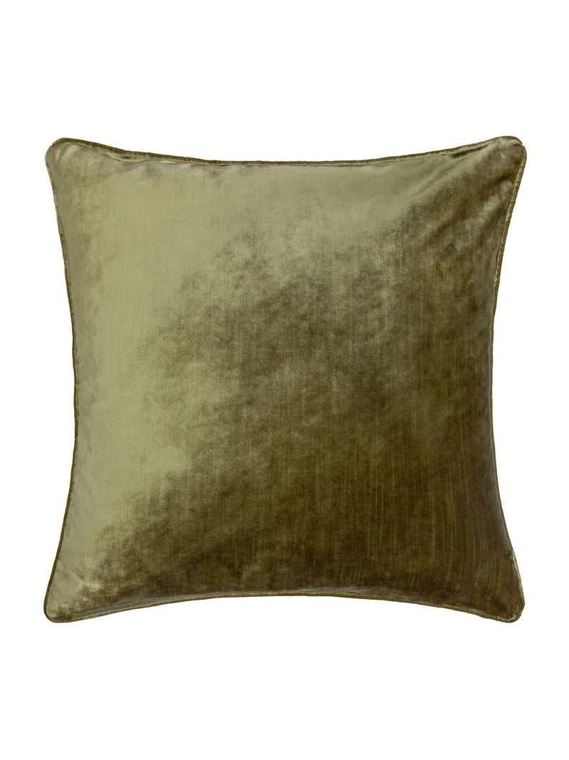 Paoletti olive green luxe velvet cushion (British brand)