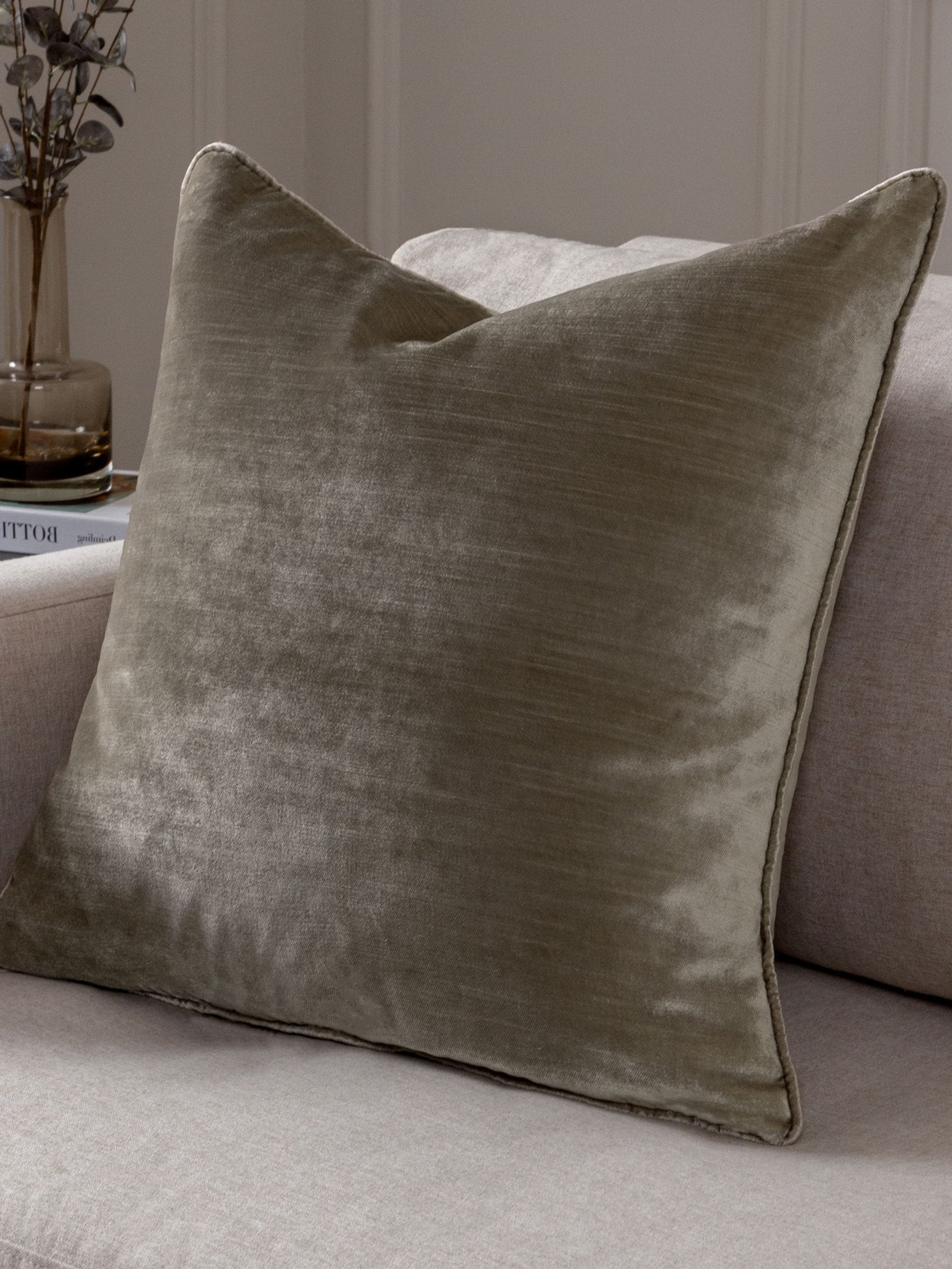 Paoletti Olive Green Luxe Velvet Cushion