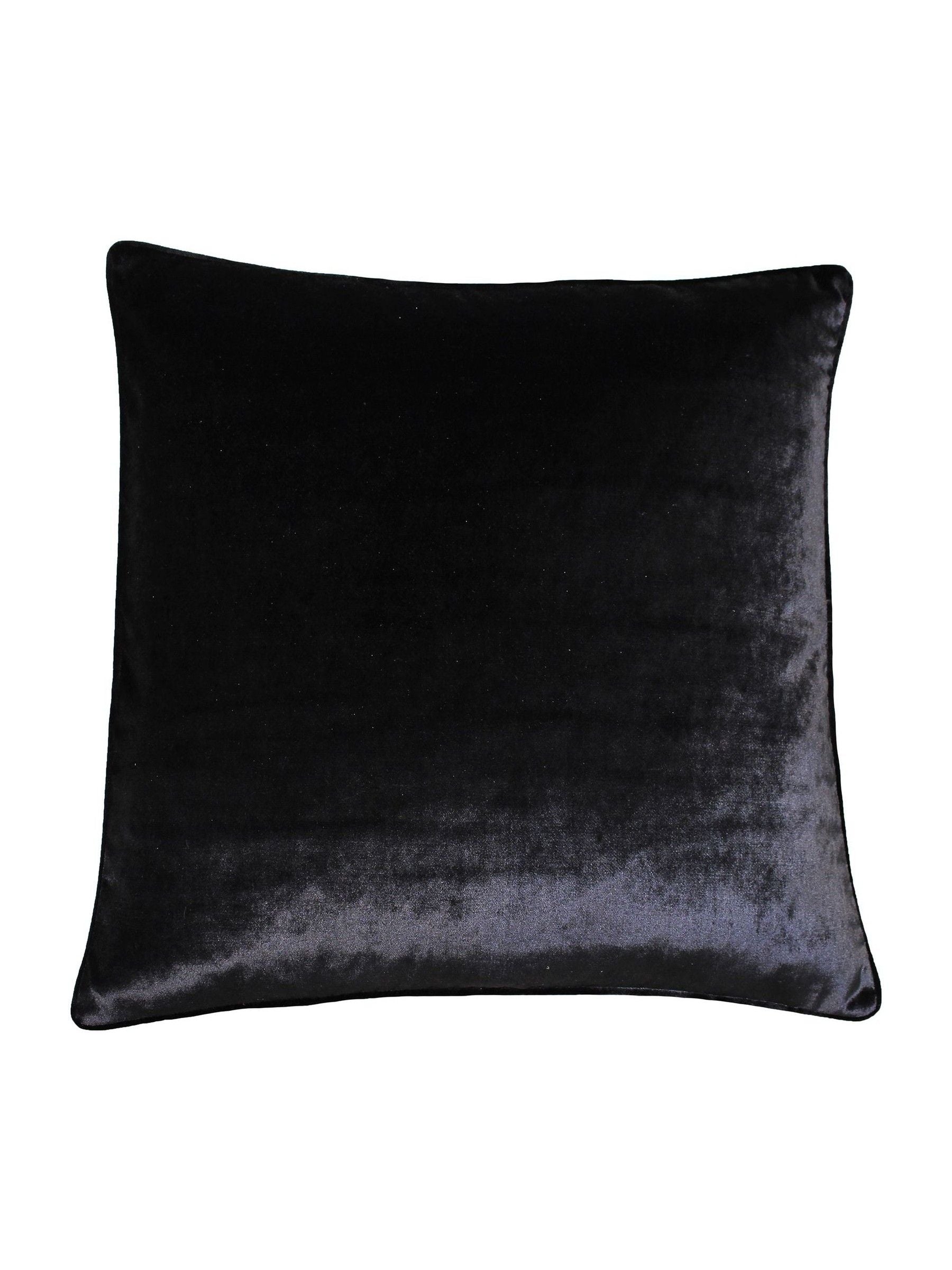 Riva Paoletti black luxe velvet cushion 55cm - British product