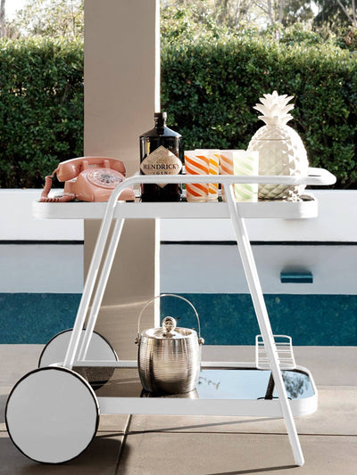 Next Novogratz White Outdoor Garden Barbie Bar Cart- Buy online at McGrocer