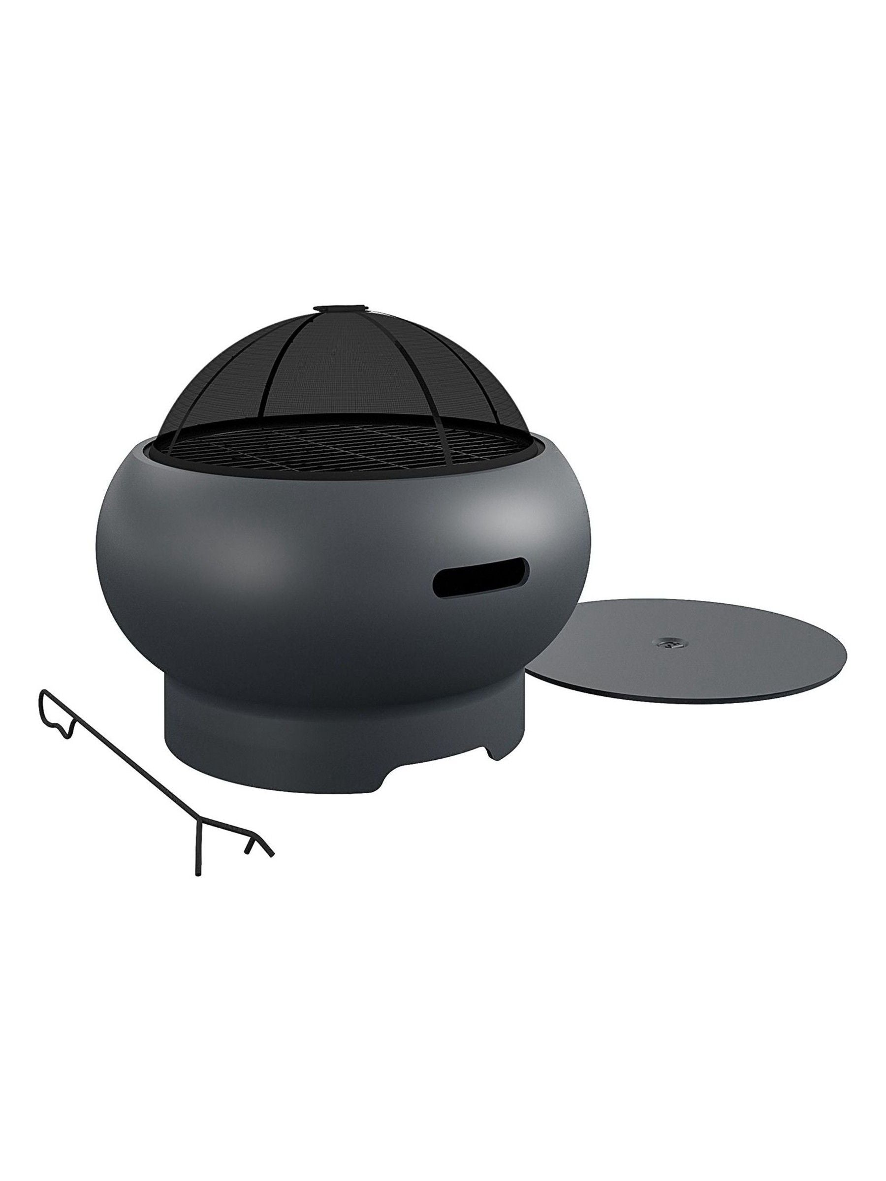 Novogratz Asher red garden fire pit, imported from the UK