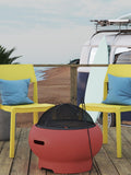 Novogratz Asher red garden fire pit, imported from the UK