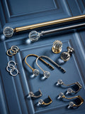 Laura Ashley antique brass glass hooks pair - British product