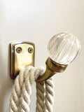 Laura Ashley antique brass glass hooks pair - British product