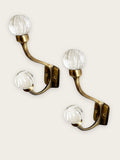 Laura Ashley Vivien glass double hook antique brass - British product