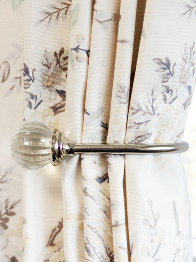 Next Laura Ashley Chrome Vivien Glass Curtain Embrace- Buy online at McGrocer