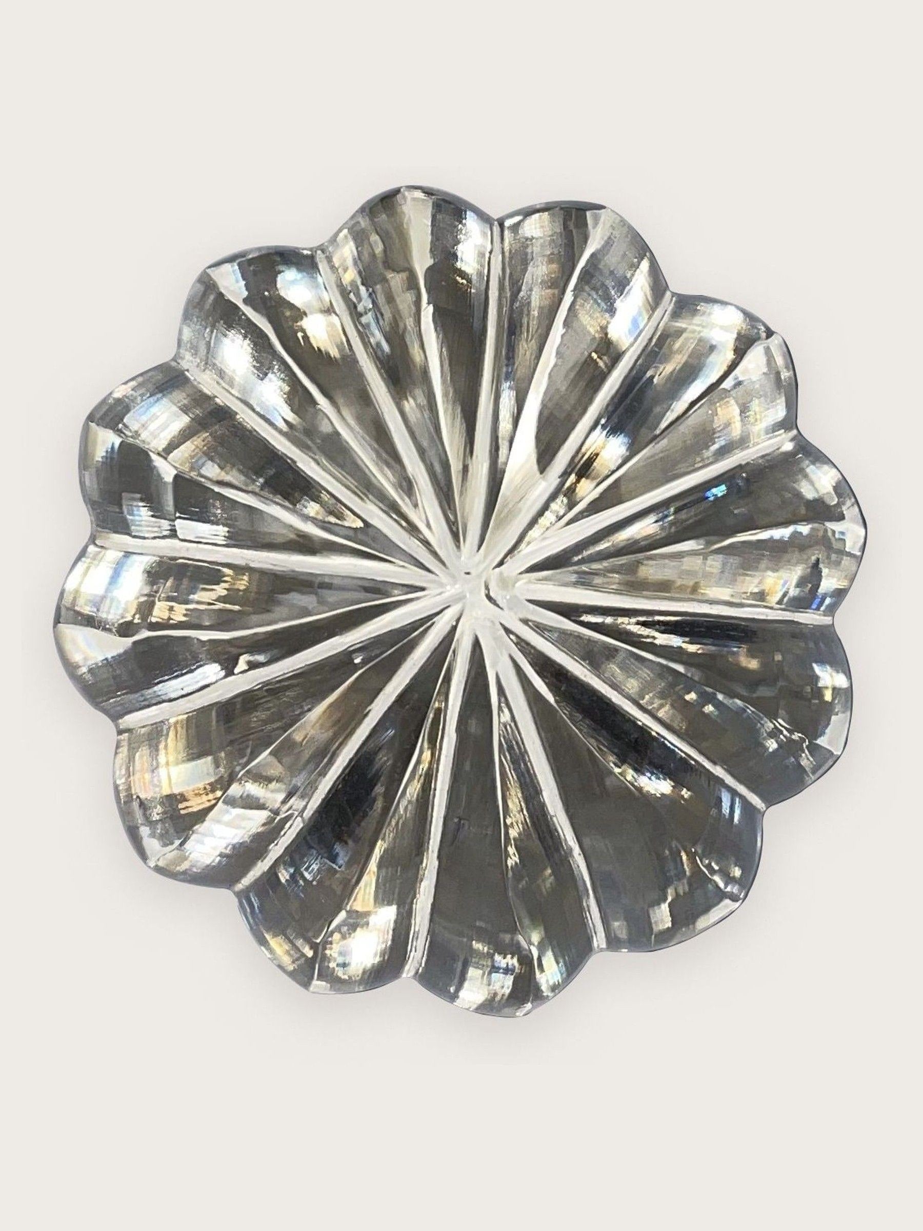 Laura Ashley Chrome Vivien Glass mortice knob pair (British brand)