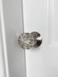 Laura Ashley Chrome Vivien Glass mortice knob pair (British brand)