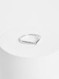 Sterling silver wishbone ring with clear gemstones (British brand)