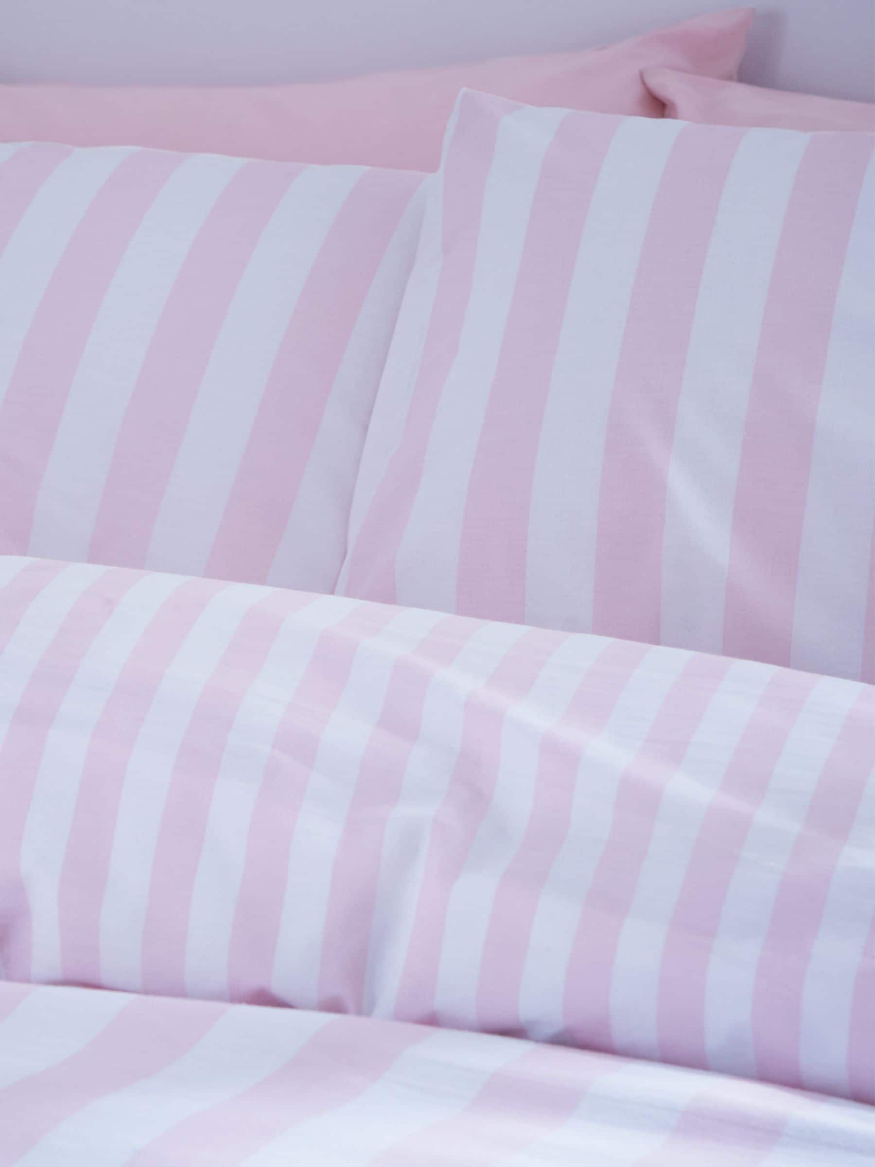 Sassy B Pink Stripe Tease duvet cover and pillowcase set (British brand)