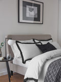 White/Black Cotton Rich Oxford Duvet Cover and Pillowcase Set