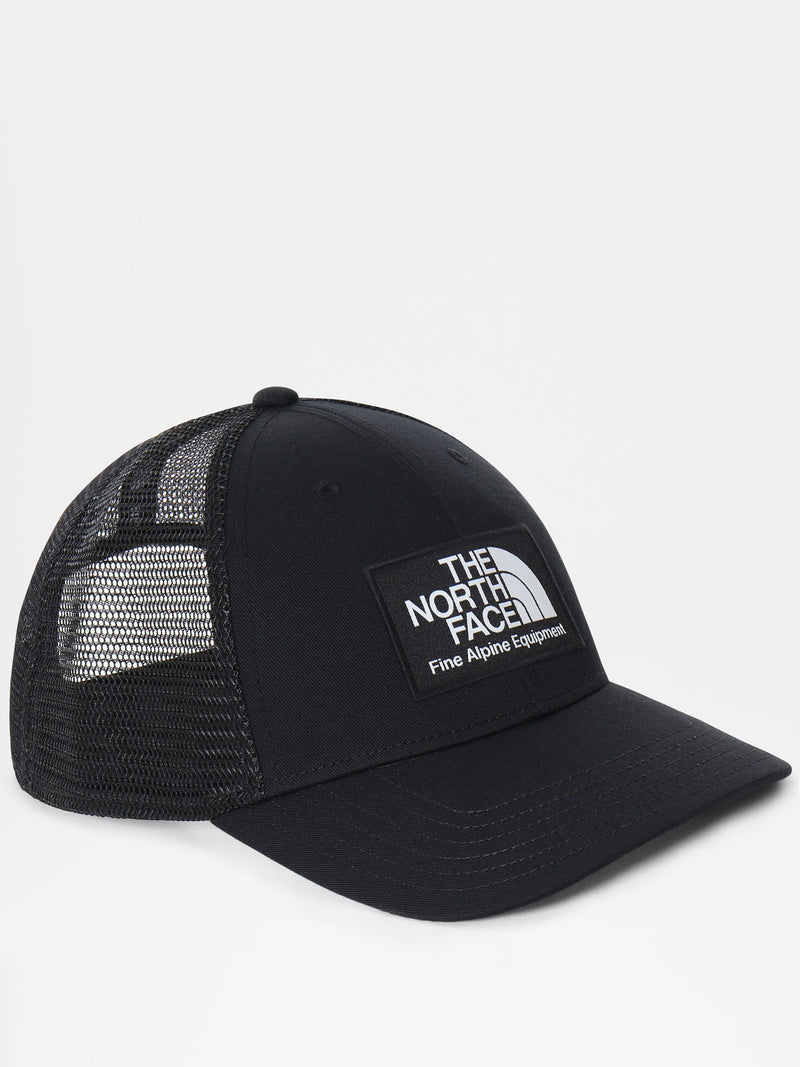 The North Face Black Mudder trucker hat (British brand)