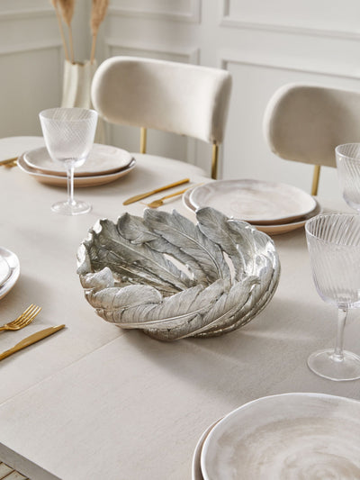 Next Silver Curved Feather Bowl 11cm x 28.5cm- Buy online at McGrocer