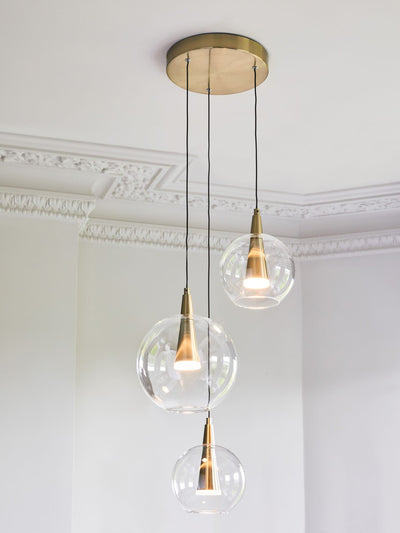 Next Brass Elara 3 Light Cluster Ceiling Light- Buy online at McGrocer