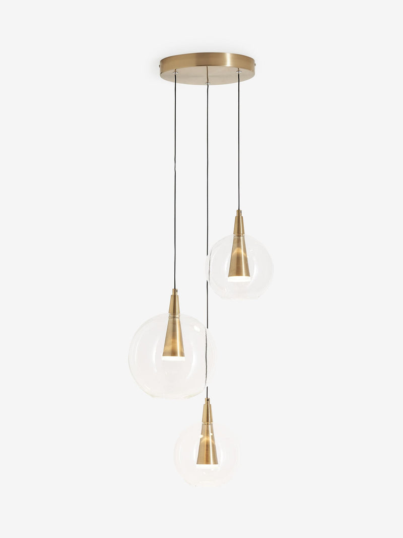 Brass Elara 3 light cluster ceiling light, UK version