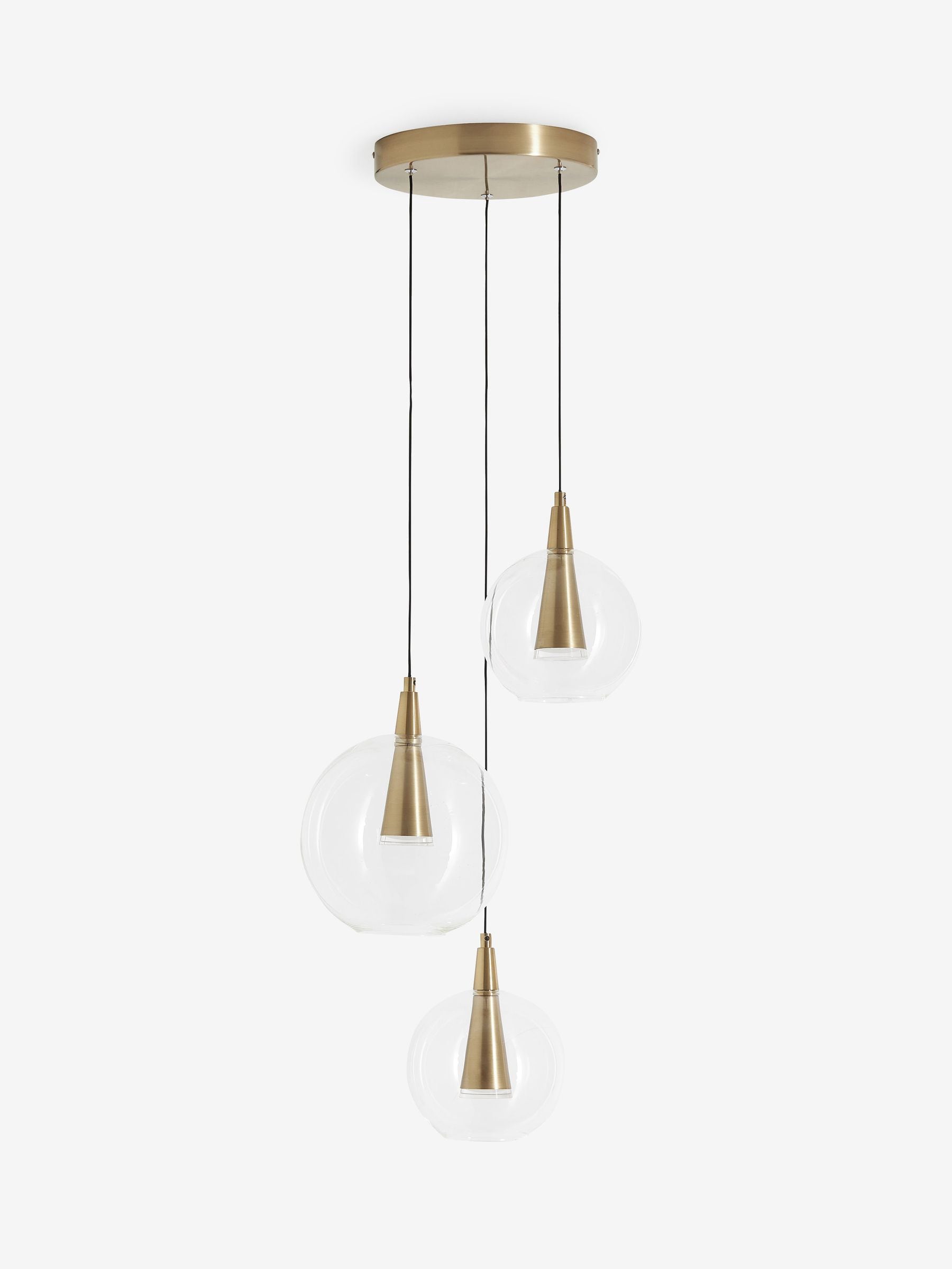 Brass Elara 3 light cluster ceiling light, UK version