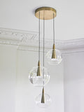 Brass Elara 3 light cluster ceiling light, UK version