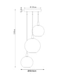 Brass Elara 3 light cluster ceiling light, UK version